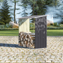 Load image into Gallery viewer, Garden Outdoor Metal Firewood Log Storage Shed