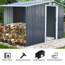 Load image into Gallery viewer, Garden Steel Shed Gable Roof Top with Firewood Storage Garden Storages & Greenhouses Living and Home