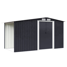 Load image into Gallery viewer, Garden Metal Storage Shed with Log Storage