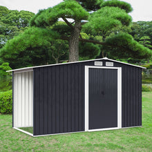 Load image into Gallery viewer, Garden Metal Storage Shed with Log Storage