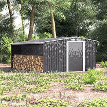 Load image into Gallery viewer, 10.8 ft H Steel Garden Storage Bike Shed with Gable Roof Top Air Circulation Design