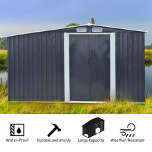 Load image into Gallery viewer, Garden Steel Shed Gable Roof Top with Firewood Storage Garden Storages & Greenhouses Living and Home