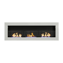 Load image into Gallery viewer, 35 Inch 47 Inch Bioethanol Fireplace Wall Mounted Grey Stainless Steel Bio Ethanol Fireplaces Living and Home