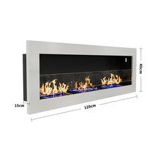 Load image into Gallery viewer, 35 Inch 47 Inch Bioethanol Fireplace Wall Mounted Grey Stainless Steel Bio Ethanol Fireplaces Living and Home