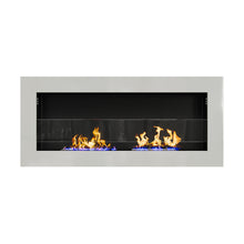Load image into Gallery viewer, 35 Inch 47 Inch Bioethanol Fireplace Wall Mounted Grey Stainless Steel Bio Ethanol Fireplaces Living and Home