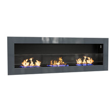 Load image into Gallery viewer, 35 Inch 47 Inch Bioethanol Fireplace Wall Mounted Grey Stainless Steel Bio Ethanol Fireplaces Living and Home