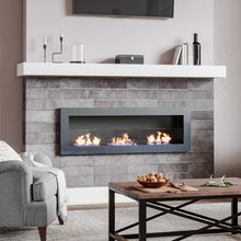Load image into Gallery viewer, 35 Inch 47 Inch Bioethanol Fireplace Wall Mounted Grey Stainless Steel Bio Ethanol Fireplaces Living and Home