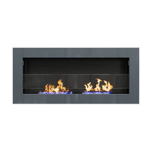 Load image into Gallery viewer, 35 Inch 47 Inch Bioethanol Fireplace Wall Mounted Grey Stainless Steel Bio Ethanol Fireplaces Living and Home