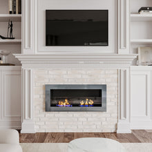 Load image into Gallery viewer, 35 Inch 47 Inch Bioethanol Fireplace Wall Mounted Grey Stainless Steel Bio Ethanol Fireplaces Living and Home