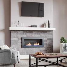 Load image into Gallery viewer, 35 Inch 47 Inch Bioethanol Fireplace Wall Mounted Grey Stainless Steel Bio Ethanol Fireplaces Living and Home