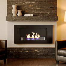 Load image into Gallery viewer, 43 Inch Wall Mounted Bio Ethanol Fireplace Black Surface Clean Burner Bio Ethanol Fireplaces Living and Home