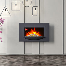 Load image into Gallery viewer, 35inch Wall Mounted Electric Fireplace with Pebble Bowl 7 Flame Colours Wall Mounted Fires Living and Home