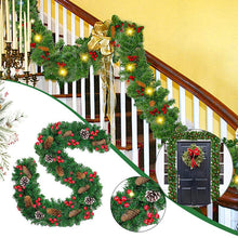 Load image into Gallery viewer, Traditional LED Christmas Garland with Pines Berries Living and Home