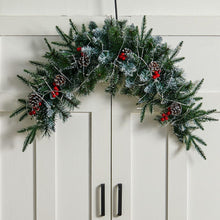 Load image into Gallery viewer, Artificial Christmas Mantel Swag with LED Warm White Lights Living and Home
