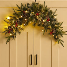 Load image into Gallery viewer, Artificial Christmas Mantel Swag with LED Warm White Lights Living and Home