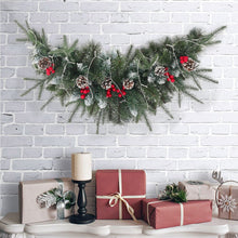 Load image into Gallery viewer, Artificial Christmas Mantel Swag with LED Warm White Lights Living and Home