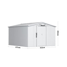 Load image into Gallery viewer, Garden Metal Storage Shed with Gabled Roof Top Large Size Greenhouses Living and Home