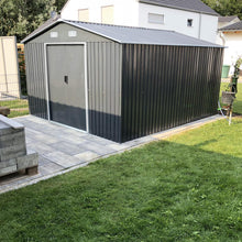 Load image into Gallery viewer, Livingandhome 12 x 10ft Metal Garden Shed with Foundation - Dark Grey