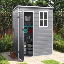 Load image into Gallery viewer, 4.6x2.6 ft Plastic Garden Shed with Lockable Door and Window