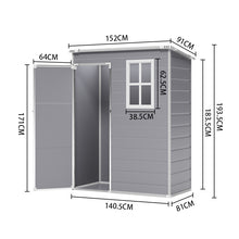 Load image into Gallery viewer, 4.6x2.6 ft Plastic Garden Shed with Lockable Door and Window