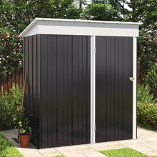 Load image into Gallery viewer, 162cm Wide Metal Storage Shed with Rack Patio Garden Tool House