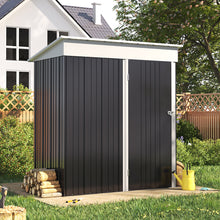 Load image into Gallery viewer, 162cm Wide Metal Storage Shed with Rack Patio Garden Tool House
