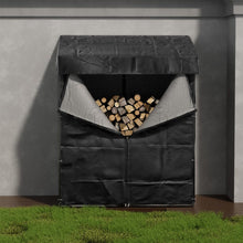 Load image into Gallery viewer, Garden Sanctuary Metal Tube Firewood Rack with Roof Garden Sheds Living and Home