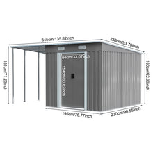 Load image into Gallery viewer, 5.5x7.5FT Flat Roof Tool Shed with Side Canopy