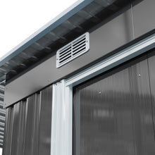 Load image into Gallery viewer, 5.5x7.5FT Flat Roof Tool Shed with Side Canopy