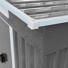 Load image into Gallery viewer, 5.5x7.5FT Flat Roof Tool Shed with Side Canopy