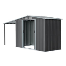 Load image into Gallery viewer, 12x4/12x6ft Outdoor Metal Storage Shed with Lean-to and Built-in shelf