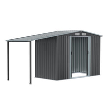 Load image into Gallery viewer, 12x4/12x6ft Outdoor Metal Storage Shed with Lean-to and Built-in shelf