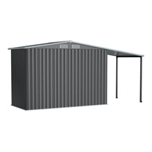 Load image into Gallery viewer, 12x4/12x6ft Outdoor Metal Storage Shed with Lean-to and Built-in shelf