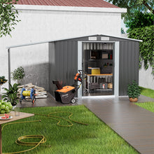 Load image into Gallery viewer, 12x4/12x6ft Outdoor Metal Storage Shed with Lean-to and Built-in shelf