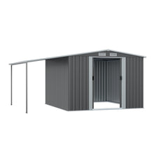 Load image into Gallery viewer, Outdoor Metal Storage Shed with Lean-to