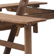 Load image into Gallery viewer, 8-Person Round Wood Picnic Table and Bench Set