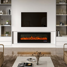 Load image into Gallery viewer, 50/60/72 inch Wall Mounted Electric Fireplaces With Remote Control 9 Flame Colours Heater