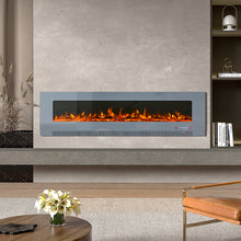 Load image into Gallery viewer, 50/60/72 inch Wall Mounted Electric Fireplaces With Remote Control 9 Flame Colours Heater