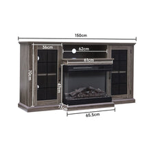 Load image into Gallery viewer, 5000BTU Freestanding Fireplaces and Rustic Grey TV Stand 3-Sided Electric Fireplace With Remote Control Freestanding Fireplaces Living and Home