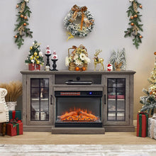 Load image into Gallery viewer, 5000BTU Freestanding Fireplaces and Rustic Grey TV Stand 3-Sided Electric Fireplace With Remote Control Freestanding Fireplaces Living and Home Fireplace and TV Stand