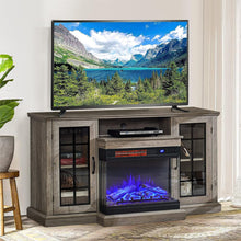 Load image into Gallery viewer, 5000BTU Freestanding Fireplaces and Rustic Grey TV Stand 3-Sided Electric Fireplace With Remote Control Freestanding Fireplaces Living and Home