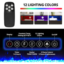 Load image into Gallery viewer, Recessed Electric Fireplace TV Stand with Closed Storage, PM1350PM1351