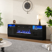 Load image into Gallery viewer, Recessed Electric Fireplace TV Stand with Closed Storage, PM1350PM1351