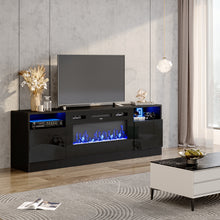 Load image into Gallery viewer, Recessed Electric Fireplace TV Stand with Closed Storage, PM1350PM1351