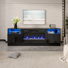 Load image into Gallery viewer, Recessed Electric Fireplace TV Stand with Closed Storage, PM1350PM1351