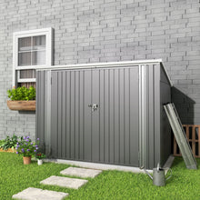 Load image into Gallery viewer, 176cm Wide Steel Storage for Bike Shed Grey Tool Shed Bike & Bin Sheds Living and Home