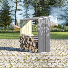 Load image into Gallery viewer, Garden Outdoor Metal Firewood Log Storage Shed