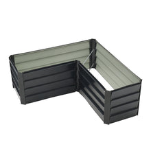 Load image into Gallery viewer, Outdoor Metal L-Shaped Raised Garden Bed
