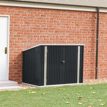 Load image into Gallery viewer, Outdoor Metal Storage Shed with Security Lock for Rubbish Bin
