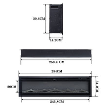 Load image into Gallery viewer, 100 Inch Electric Fireplace with Remote 12 Flame Colours 1800W Living and Home